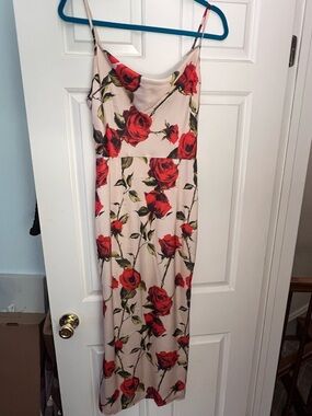 long sleeve ivory maxi dress Ivory Crepe Carolina Maxi Dress main image 1